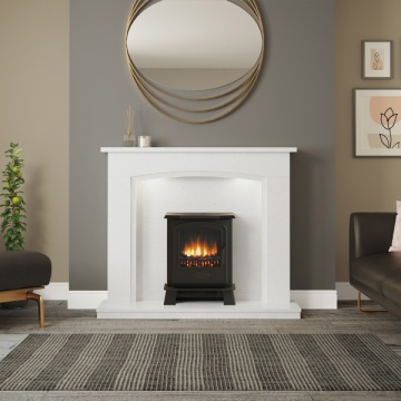 FLARE Collection by Be Modern Emelia Marble Fireplace